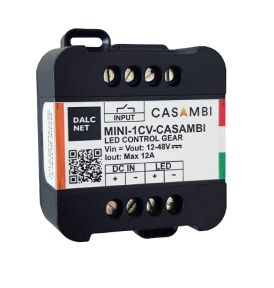 1 Kanal CASAMBI LED Dimmer, Konstantspannung 12-48VDC, kompakte Bauform, 12A, IP20