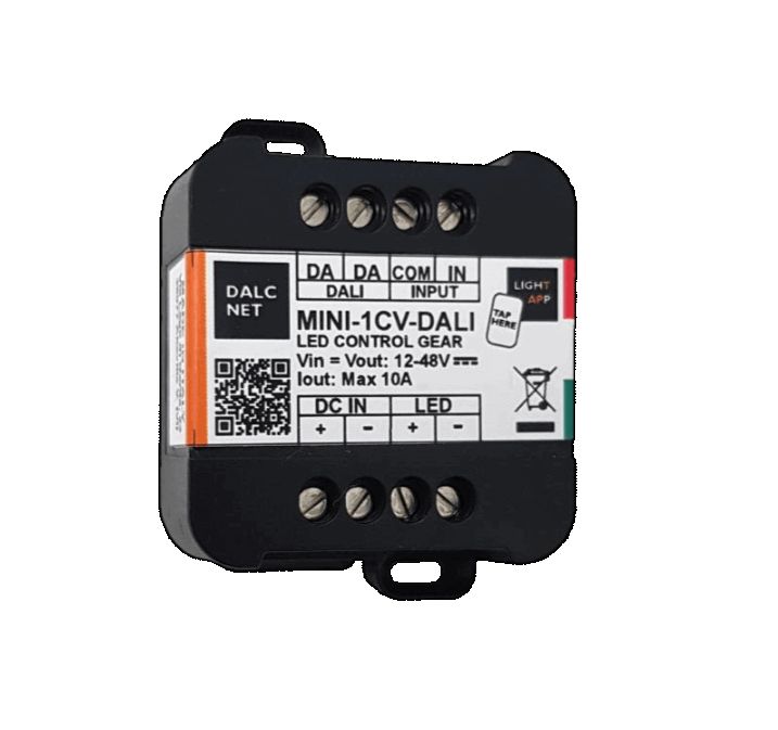 1 Kanal DALI LED Dimmer, kompakte Bauform, 10A, 12-48VDC, IP20